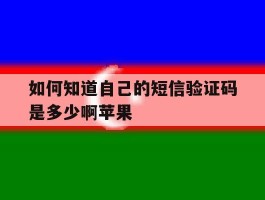 如何知道自己的短信验证码是多少啊苹果