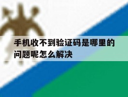 手机收不到验证码是哪里的问题呢怎么解决