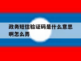 政务短信验证码是什么意思啊怎么弄