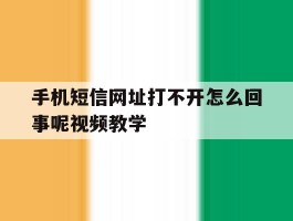 手机短信网址打不开怎么回事呢视频教学