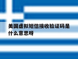 美国虚拟短信接收验证码是什么意思呀