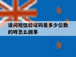 请问短信验证码是多少位数的呀怎么回事
