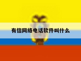 有信网络电话软件叫什么