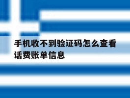 手机收不到验证码怎么查看话费账单信息
