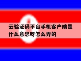 云验证码平台手机客户端是什么意思呀怎么弄的