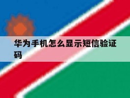 华为手机怎么显示短信验证码