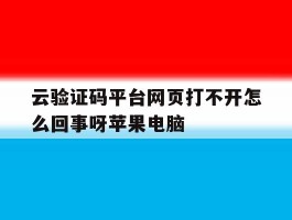 云验证码平台网页打不开怎么回事呀苹果电脑