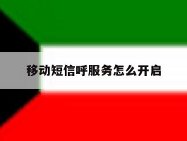 移动短信呼服务怎么开启