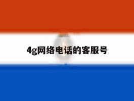 4g网络电话的客服号