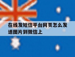 在线发短信平台网页怎么发送图片到微信上