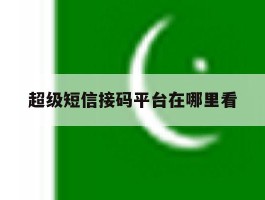 超级短信接码平台在哪里看