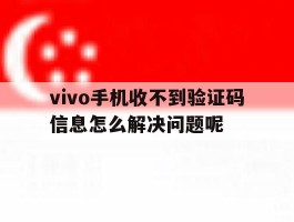 vivo手机收不到验证码信息怎么解决问题呢