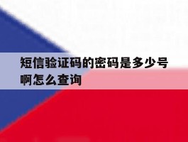 短信验证码的密码是多少号啊怎么查询
