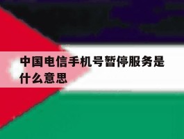 中国电信手机号暂停服务是什么意思