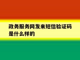 政务服务网发来短信验证码是什么样的