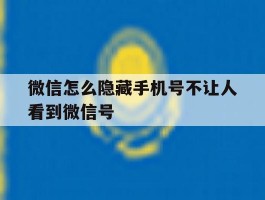 微信怎么隐藏手机号不让人看到微信号