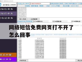 网络短信免费网页打不开了怎么回事