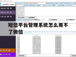 短信平台管理系统怎么用不了微信