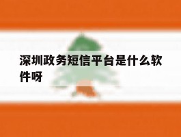 深圳政务短信平台是什么软件呀