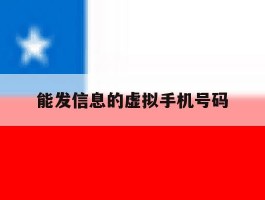 能发信息的虚拟手机号码