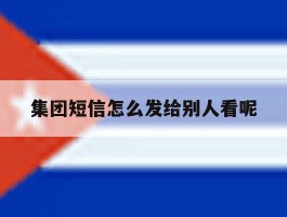 集团短信怎么发给别人看呢