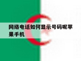 网络电话如何显示号码呢苹果手机