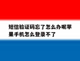 短信验证码忘了怎么办呢苹果手机怎么登录不了