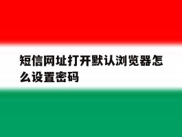 短信网址打开默认浏览器怎么设置密码