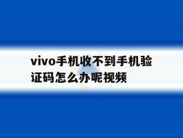 vivo手机收不到手机验证码怎么办呢视频