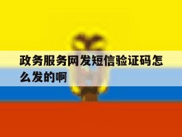 政务服务网发短信验证码怎么发的啊