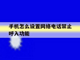 手机怎么设置网络电话禁止呼入功能