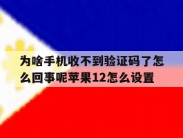 为啥手机收不到验证码了怎么回事呢苹果12怎么设置