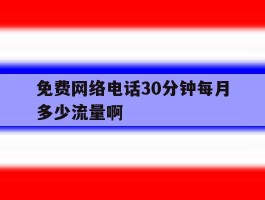 免费网络电话30分钟每月多少流量啊