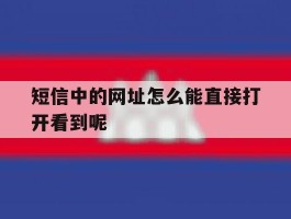 短信中的网址怎么能直接打开看到呢