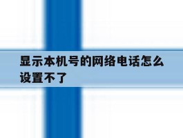 显示本机号的网络电话怎么设置不了
