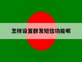 怎样设置群发短信功能呢