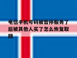 电信手机号码被暂停服务了后被其他人买了怎么恢复取回
