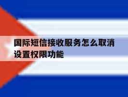 国际短信接收服务怎么取消设置权限功能