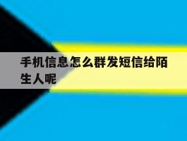 手机信息怎么群发短信给陌生人呢