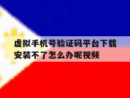 虚拟手机号验证码平台下载安装不了怎么办呢视频