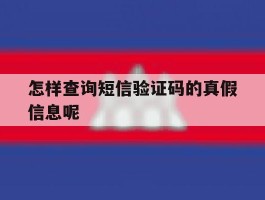 怎样查询短信验证码的真假信息呢