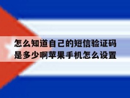 怎么知道自己的短信验证码是多少啊苹果手机怎么设置