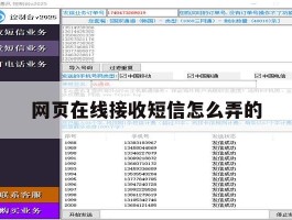 网页在线接收短信怎么弄的