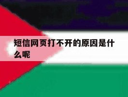 短信网页打不开的原因是什么呢
