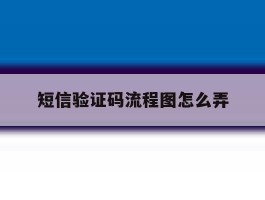 短信验证码流程图怎么弄