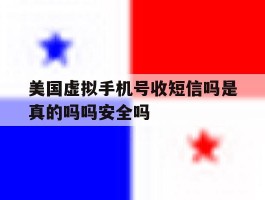 美国虚拟手机号收短信吗是真的吗吗安全吗