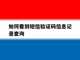 如何看到短信验证码信息记录查询