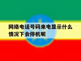 网络电话号码来电显示什么情况下会停机呢