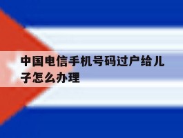 中国电信手机号码过户给儿子怎么办理