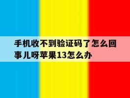 手机收不到验证码了怎么回事儿呀苹果13怎么办